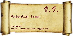 Valentin Irma névjegykártya